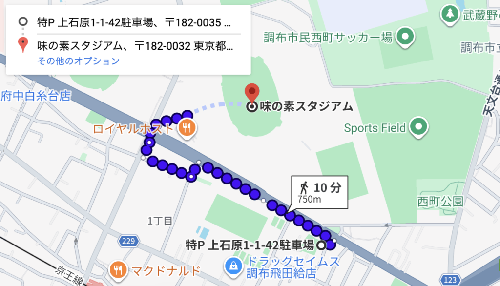 上石原1−1−42駐車場