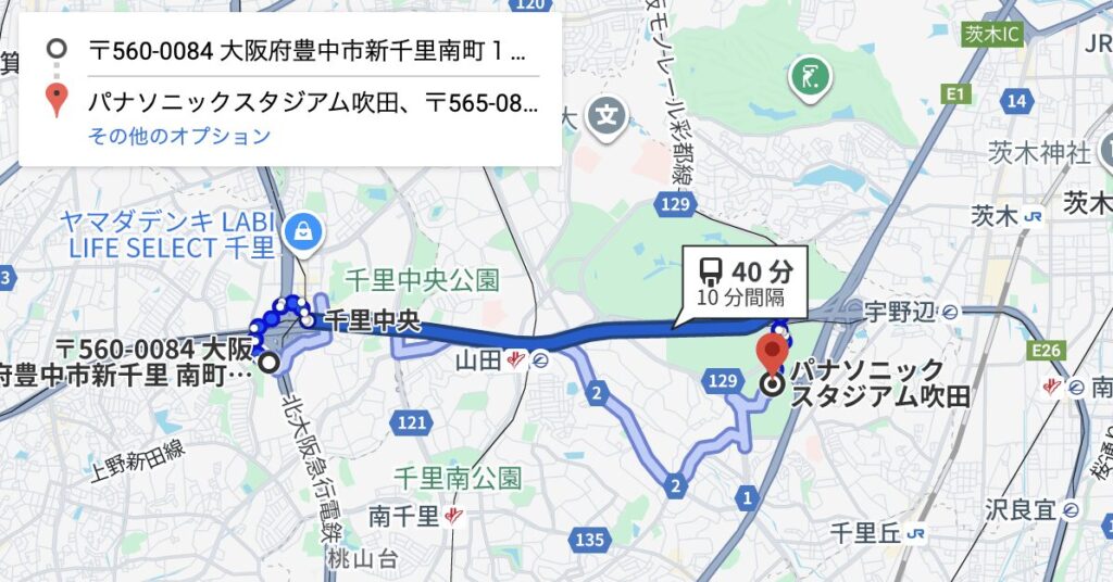 パナスタ新千里南駐車場