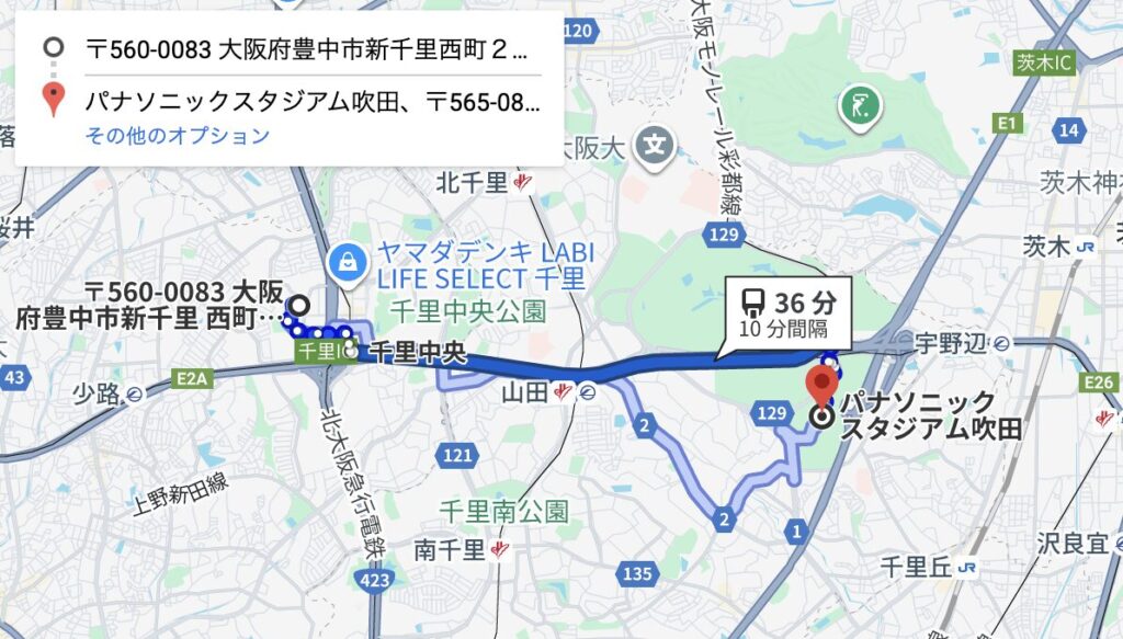 パナスタ新千里西駐車場