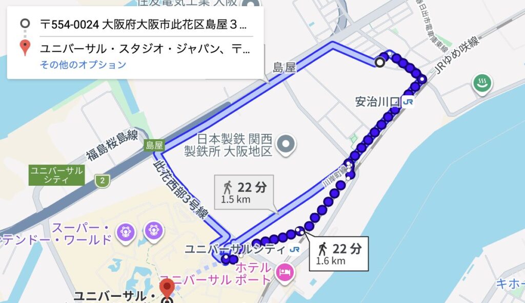 ユニバまで徒歩20分以内駐車場