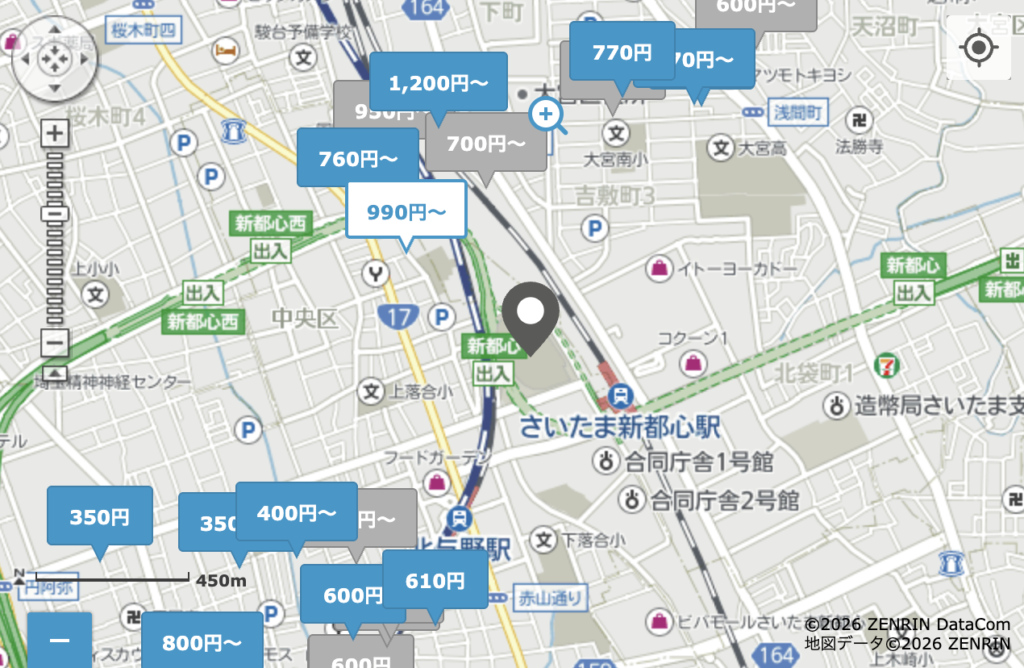 タイムズのB アリーナ周辺駐車場